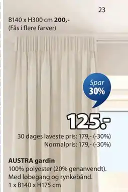 JYSK AUSTRA gardin tilbud