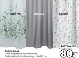 JYSK Badeforhæng tilbud