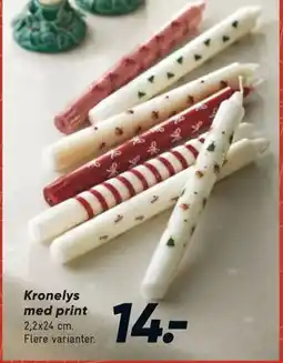 Bilka Kronelys med print tilbud