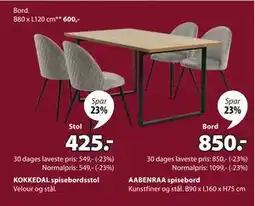 JYSK AABENRAA spisebord tilbud