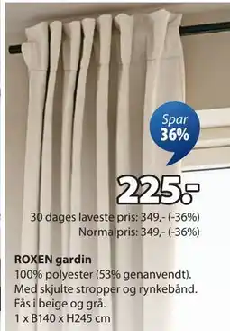 JYSK ROXEN gardin tilbud