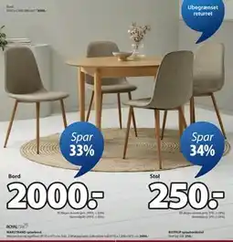 JYSK MARSTRAND spisebord tilbud