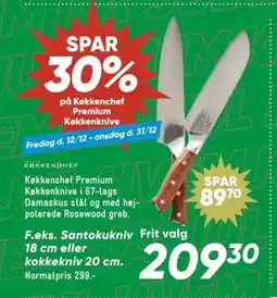 Bilka Santokukniv 18 cm eller kokkekniv 20 cm tilbud