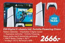 Bilka PS5 Digital E-chassis inkl. Fortnite Flowering Chaos tilbud