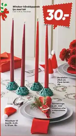 Bilka Windsor hånddyppede lys med lak tilbud