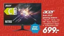 Bilka Acer 23,8” gaming skærm tilbud