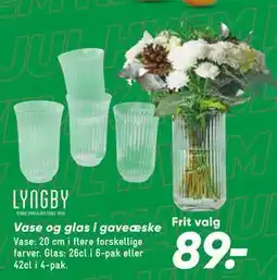 Bilka Vase og glas i gaveæske tilbud