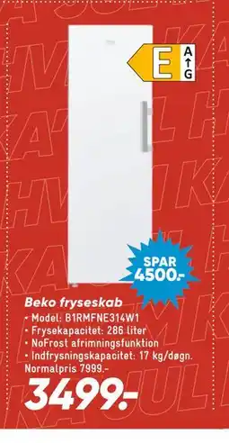 Bilka Beko fryseskab tilbud