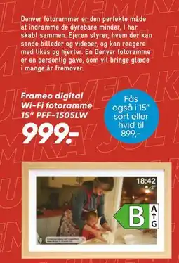 Bilka Frameo digital Wi-Fi fotoramme 15” PFF-1505LW tilbud