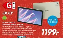 Bilka Acer Iconia 11” Android tablet 128 GB tilbud