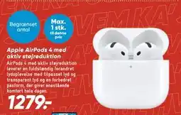 Bilka Apple AirPods 4 med aktiv støjreduktion tilbud