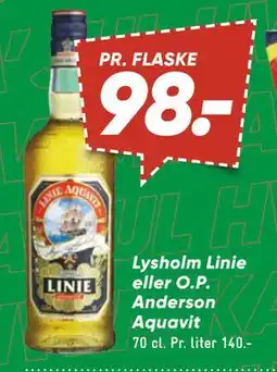 Bilka Lysholm Linie eller O.P. Anderson Aquavit tilbud