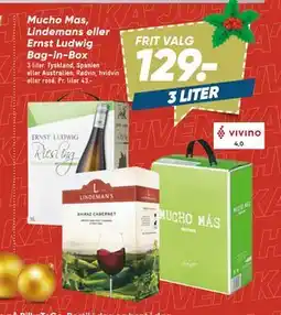 Bilka Mucho Mas, Lindemans eller Ernst Ludwig Bag-in-Box tilbud