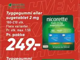 Bilka Tyggegummi eller sugetablet 2 mg tilbud