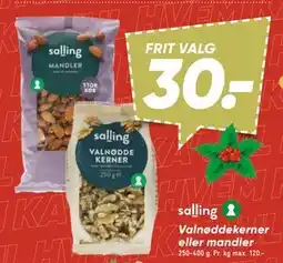 Bilka Valnøddekerner eller mandler tilbud