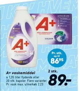 Bilka A+ vaskemiddel tilbud