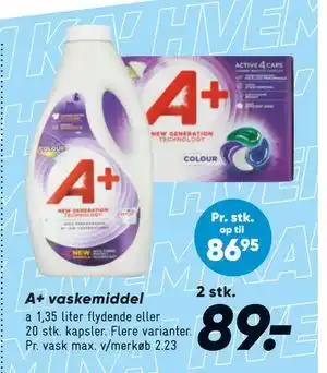 Bilka A+ vaskemiddel tilbud