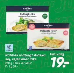 Bilka Rahbek indbagt Alaska sej, rejer eller laks tilbud