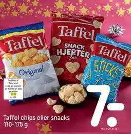 REMA 1000 Taffel chips eller snacks 110-175 g tilbud