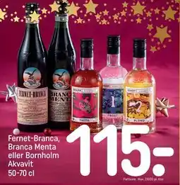 REMA 1000 Fernet-Branca, Branca Menta eller Bornholm Akvavit 50-70 cl tilbud