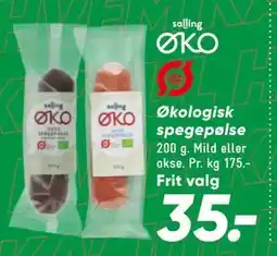 Bilka Økologisk spegepølse tilbud