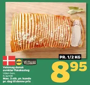 Velsmag dansk ovnklar flæskesteg