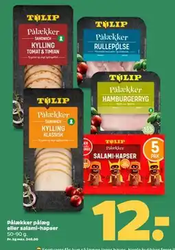 Netto Pålækker pålæg eller salami-hapser tilbud