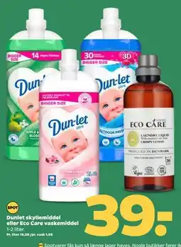 Netto Dunlet skyllemiddel eller Eco Care vaskemiddel tilbud