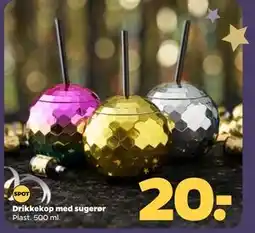 Netto Drikkekop med sugerør tilbud