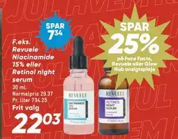 Bilka Revuele Niacinamide 15% eller Retinol night serum tilbud