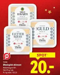 Lidl Økologisk skiveost tilbud