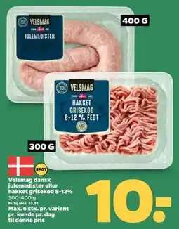Netto Velsmag dansk julemedister eller hakket grisekød 8-12% tilbud