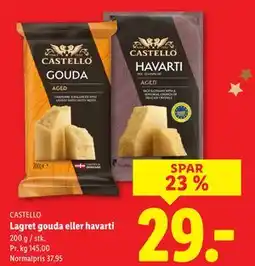 Lidl Lagret gouda eller havarti tilbud