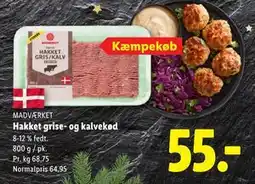 Lidl Hakket grise- og kalvekød tilbud