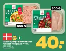 Netto Dansk kyllingeinderfilet eller hakket kyllingekød 7-10% tilbud