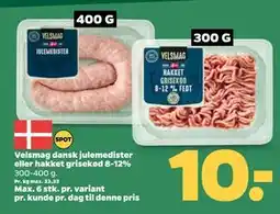 Netto Velsmag dansk julemedister eller hakket grisekød 8-12% tilbud