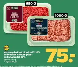 Netto Velsmag hakket oksekød 7-10% eller dansk hakket grise- og kalvekød 8-12% tilbud