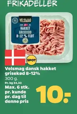 Netto Velsmag dansk hakket grisekød 8-12% tilbud