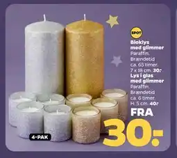 Netto Bloklys med glimmer tilbud