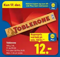 Lidl Toblerone tilbud