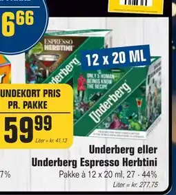 Otto Duborg Underberg eller Underberg Espresso Herbtini tilbud