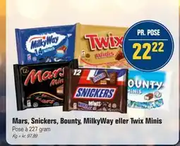 Otto Duborg Mars, Snickers, Bounty, MilkyWay eller Twix Minis tilbud
