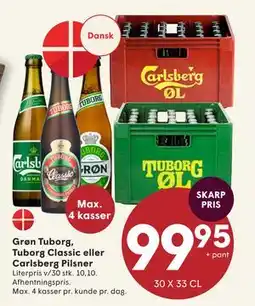SPAR Grøn Tuborg, Tuborg Classic eller Carlsberg Pilsner tilbud