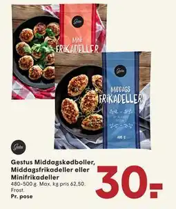 SPAR Gestus Middagskødboller, Middagsfrikadeller eller Minifrikadeller tilbud