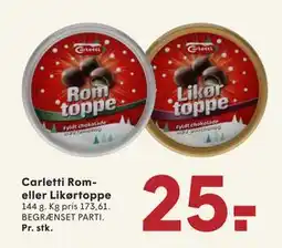 SPAR Carletti Rom- eller Likørtoppe tilbud