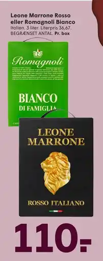 SPAR Leone Marrone Rosso eller Romagnoli Bianco tilbud