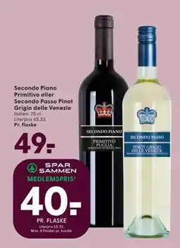 SPAR Secondo Piano Primitivo eller Secondo Passo Pinot Grigio delle Venezie tilbud