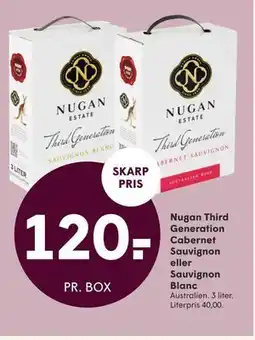 SPAR Nugan Third Generation Cabernet Sauvignon eller Sauvignon Blanc tilbud
