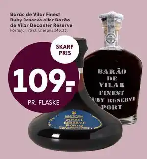 SPAR Barão de Vilar Finest Ruby Reserve eller Barão de Vilar Decanter Reserve tilbud