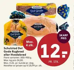 SPAR Schulstad Det Gode Rugbrød eller Hvedebrød tilbud